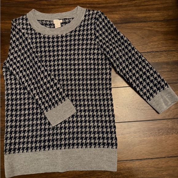 J. Crew 100% Merino Wool Houndstooth Sweater - Picture 1 of 3